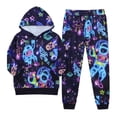 thumbnail image 3 of oqasdz Toddler Girl Outfits Kids Boys Stylish Graphic Casual Hooded Sweatshirt and Comfortable Pants Sports Clothes Sets, 3 of 3
