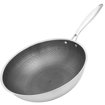 LOLIPPYY 12 Inch Nonstick Grey Wok Pan - Frying Pan for Stovetop Cooking, Cookware, 1 Pack