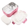 thumbnail image 3 of Electric Lunch Box Food Heater, 2 in 1 Portable Heated Lunch Box for Car Truck Home Work Adults Food Heating, Leak Proof, 1.5L Stainless Steel Container, 12V/24V 35W, 3 of 5