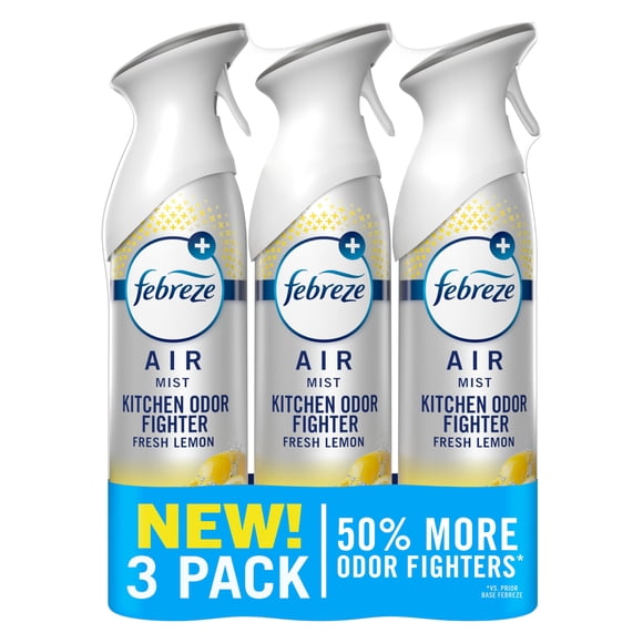 Ambientador en aerosol Febreze Air Mist aroma limón 240 ml, paquete de 3