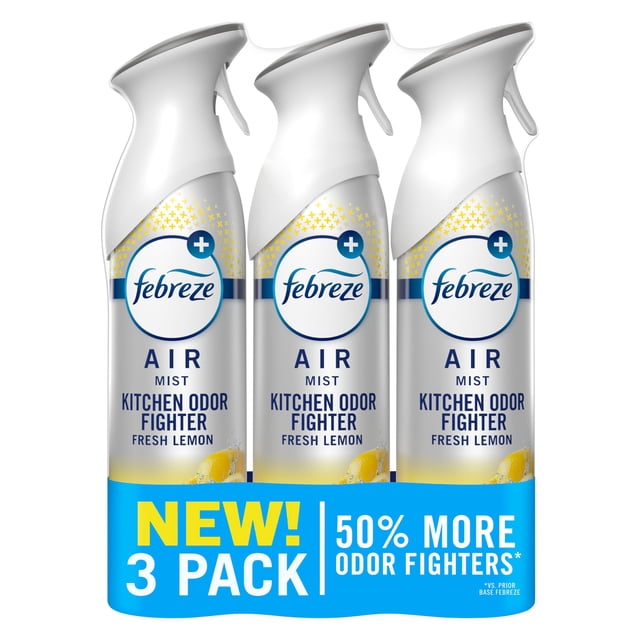 Ambientador en aerosol Febreze Air Mist aroma limón 240 ml, paquete de 3