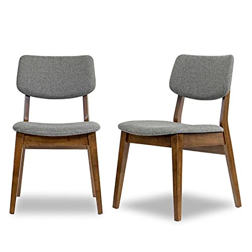 Ashcroft Mid Century Modern Abel Dining Chair, Gray (Set of 2)