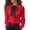 Red, variant on Long Sleeve Shirts for Women Elegant Bow Tie Blouse with Ruffle Hem High- Solid Color Tops