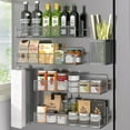 thumbnail image 1 of para especias para refrigerador, paquete de 7 estantes magnéticos 100% metal, organizador de especias de cocina con estante de gancho, soporte para toallas de papel, organizador de, 1 of 26