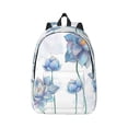 thumbnail image 2 of Rocae Pale Blue Lotus Flowers for Durable Canvas Backpack Leisure Large Bag Travel Rucksack Multi-function Backpack Medium, 2 of 4
