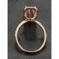thumbnail image 2 of 1.50 Carat Peach Pink Morganite (emerald cut Morganite) and Diamond Engagement Ring in 10k Rose Gold, 2 of 2