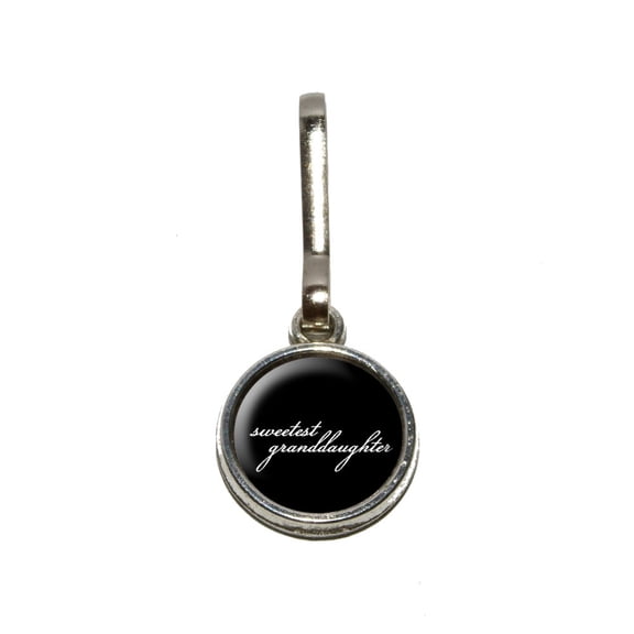 Sweetest Granddaughter on Black Charm Zipper Pull