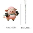 thumbnail image 6 of sunsanly Acrylic Cartoon Pig Hanging Decoration with Bead Chain Car Rearview Mirror Pig Ornament Keychain Backpack Animal Pendant Birthday Gift, 6 of 8