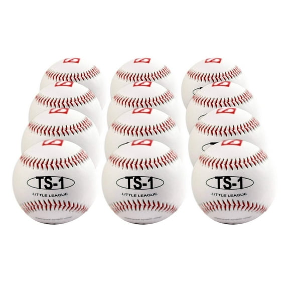 TS-1 practice baseball ball, size 9", white, 1 dozen