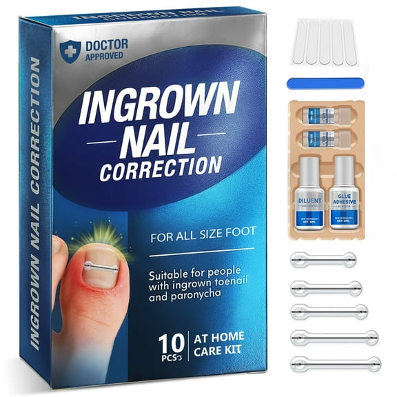 Ingrown Toenail Treatment, Titanium Alloy Ingrown Toenail Corrector, Ingrown Toenail Removal Kit for All Size Toenail, Curved Nail Repair Tools