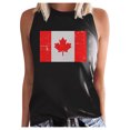 thumbnail image 1 of Womens Canada Day Tank Top Sleeveless Summer Shirt Tops Round Neck Patriotic Maple Leaf Tops Basic, 1 of 4
