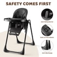 thumbnail image 6 of AILEEKISS Foldable High Chair for Baby, Toddler Eating Chair with Detachable Double Trays, Black, 6 of 12