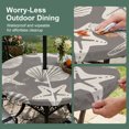 thumbnail image 5 of Round Outdoor Tablecloth with Umbrella Hole and Zipper, Taupe Coastal Starfish Tablecloth with Elastic Waterproof, Ocean Sea Shells Nautical Marine Patio Table Covers for 55" - 60" Pool Tables, 5 of 9