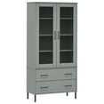 thumbnail image 3 of vidaXL Bookshelf Book Cabinet with Metal Legs Storage Cabinet OSLO Solid Wood, 3 of 6
