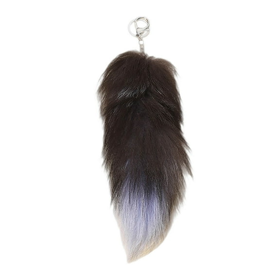 Fluffy Tail Keychain for Women - Large 11.8" Animal Tail Key Ring Pendant, Soft Accessory for Bag Charm, Therian Style Car Keychain