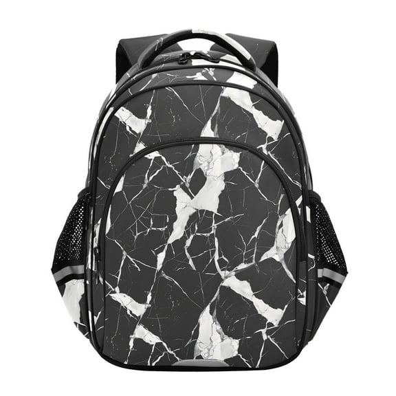 ALAZA Black and White Marble School Backpack Elementary Bag Bookbag Travel Rucksack