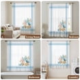 thumbnail image 6 of Blue Coastal Sheer Curtains 63 Inches Long, Nautical Starfish Eucalyptus Leaf Coral Striped Light Filering Curtains, Breathable Simi Curtain Privacy Drapes for Living Room Bedroom Window Treatment, 6 of 9
