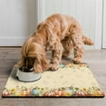 thumbnail image 2 of Dog Food Mat, Dog Mat for Food and Water, Pet Dog Cat Bowl Mat, Anti-Slip Reusable Water Bowl Mat with Hello Fall Pumpkin,16inx24in, 2 of 7