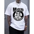 thumbnail image 1 of Misfits Rock Band Pattern T-Shirt Men's Black Casual Crew Neck Short Sleeve One Misfits Ride Johnny Ride Pattern T-Shirt W6 M, 1 of 5