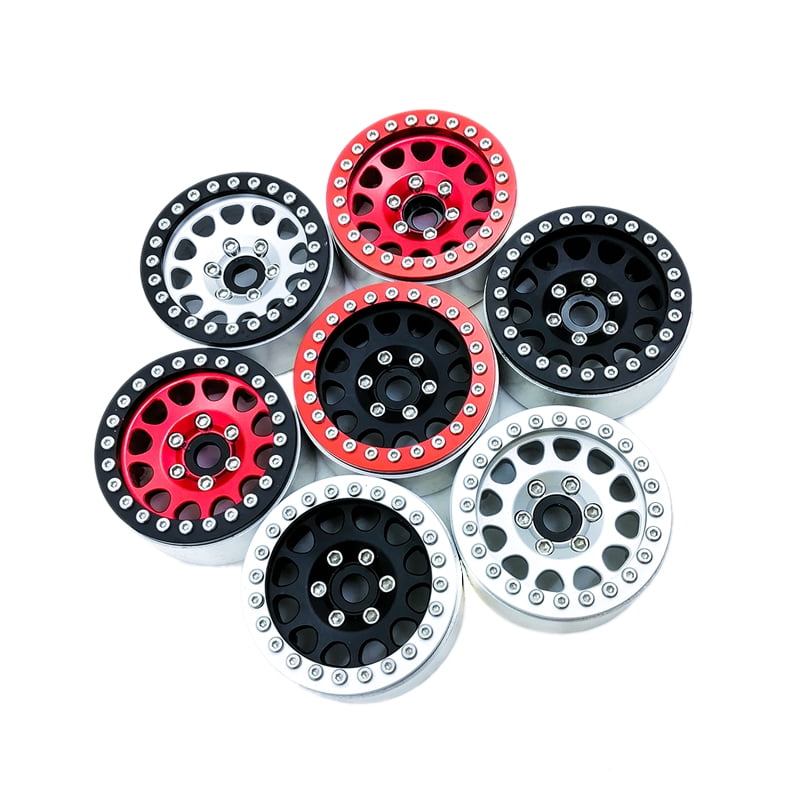 DJX 4PCS Aluminum Alloy RC Beadlock Wheel Rims for 1/10 RC Crawler Axial SCX10/SCX10 II 90046 Traxxas TRX-4 D90 Wrangler Jeep