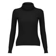 thumbnail image 4 of Chandail à Col Roulé pour Femme Chandail Tricoté pour Femme à Manches Longues Court Chandail Ajusté en Tricot Chandail d'Hiver, Chandail à Col Roulé pour Femme G, 4 of 7