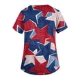 thumbnail image 4 of Patriotic Scrub Tops for Women Short Sleeve V Neck Star and Stripes Print Shirts Workwear Uniforms US 250 Years Anniversary 2026 New Medical Plus Size Scrub T Shirts, 4 of 4