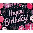 thumbnail image 4 of Pink Themed Happy Birthday Banner with Balloons Gifts and Stars Background Decoration for Birthday Party Photography Props Backdrop Decorations, 4 of 8