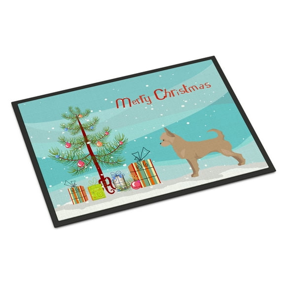 Carolines Treasures CK3818JMAT Tan Chorkie Christmas Tree Door Mat Indoor Rug or Outdoor Welcome Mat 24x36 Doormat 36"L