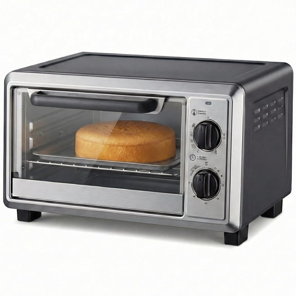 EDX Multifunctional Countertop Toaster Ovens 10.5 Quart with Baking Tray, Wire Rrack, and Tray Holder,150-450°F, Silver