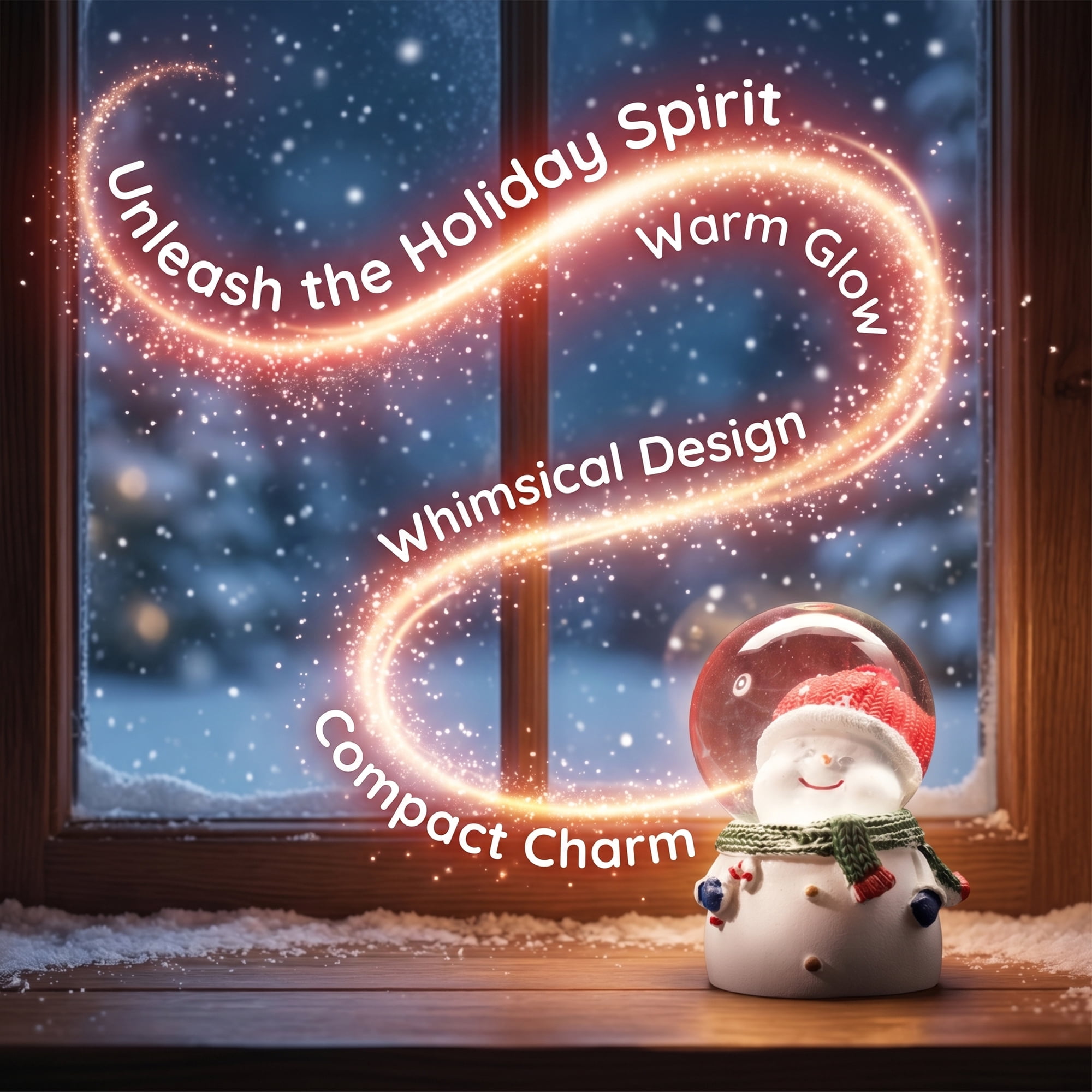 Unique Bargains Light Up Crystal Ball LED Glitter Snow Globe White A 1.8" x 1.8" x 2.7"