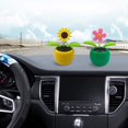 thumbnail image 4 of Flor de baile solar, 1 pieza de flor de baile de plástico solar, cabeza móvil, accesorios para coche, decoración de escritorio de mesa de coche de juguete solar (flor rosa rosa) oso de fresa Electrónica, 4 of 5
