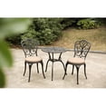 thumbnail image 5 of 3-Piece Cast Aluminum Outdoor Patio Bistro Set with Cushions, Rust-Resistant Table and Chairs for Garden, Balcony, or Porch, 5 of 9