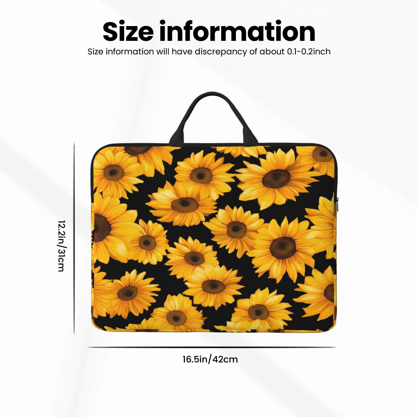 Laptop Sleeve Bag For Women Men 14inch Waterproof Durable Protective Computer Carrying Cover Handle Laptop Case Bag Sunflower
