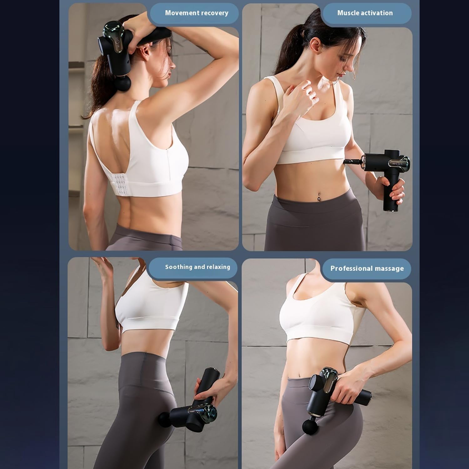 Smart Massage Gun for Deep Tissue Muscle Relief - 9 Speeds LCD Display Quiet Motor Handheld Massager for Back Legs Neck