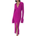 thumbnail image 2 of Vestidos Para Mujer Vestidos de Otoño Otoño Moda Nueva Manga Larga Cuello en V Botón Largo Manga Acampanada Vestido de Suéter Odeerbi ODB173437, 2 of 8