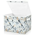 thumbnail image 2 of Dark Blue Tucano Large Storage Bins with Linen Collapsible Lid Storage Box 16.7 x 12.6 x 11.8in, 2 of 7
