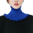 thumbnail image 3 of Visland Women Fake Collar, Fashion Casual Solid Color Ruffle Edge Soft Skin-friendly Turtleneck Knitted Winter Neck Warm Windproof Detachable False Collar Scarf for Daily Wear, 3 of 7