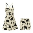 thumbnail image 5 of Yuyamidu Black Cat Summer Dress with Built in Shorts for Sports Bat Tennis Dress with Shorts, Halloween Casual Cross Backless Golf Athletic Dresses with Pocket, Size S, 5 of 7