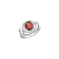thumbnail image 1 of RYLOS Bagues pour Femmes Bague en Or Blanc 14K XOXO Câlins et Baisers Bague Pierre Précieuse 9x7 mm et Diamant Grenat de Janvier Bijoux pour Femmes Taille 5, 1 of 7