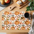 thumbnail image 2 of Thanksgiving Orange Pumpkin Placemats Set of 12, Fall Mushroom Leaf Non-Slip Place Mats Washable Table Mats for Kitchen Dining Table Decorations Indoor/Outdoor, 2 of 9