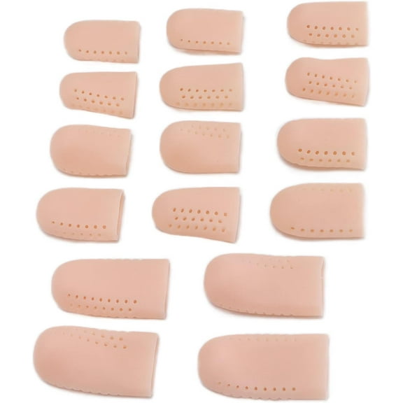 16Pcs Toe Cover Caps, Breathable Gel Toe Sleeves Protectors for Men Women or Kids