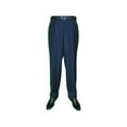thumbnail image 7 of Men's MANTONI Flat Front Pants 100% Wool Super 140's Classic Fit 40901 Navy Blue, 7 of 7