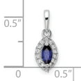 thumbnail image 4 of 14k White Gold 1/10 carat Lab Grown Diamond VS/SI+ G+ and Lab Created Blue Sapphire September Birthstone Pendant, 4 of 4
