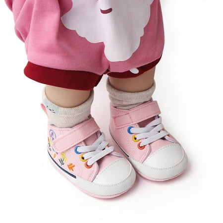 

LYCAQL Baby Shoes Canvas Shoes Baby Toddler Shoes Baby Shoes Non Slip Boys Sneaker Size 6 (Red 4 )