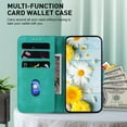 thumbnail image 2 of Allytech Slim Wallet Case for Samsung Galaxy S23 Ultra, Premium PU Leather Cover with Fashion Flower Pattern, Card Slots & Kickstand Magnetic Clasp Shockproof Dustproof Case with Lanyard - Green, 2 of 7