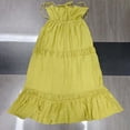 thumbnail image 4 of Vestido largo sin espalda con tirantes finos para mujer - Color liso, tirantes ajustables, diseño fluido y vaporoso para el verano, 4 of 8