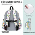 thumbnail image 5 of White Dinosaurs Pattern Cute School Backpack with Padded Back and Adjustable Shoulder Straps 13.4"x11"x4.7", 5 of 5