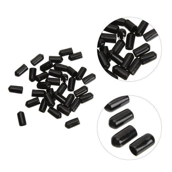 COMPUKAS 100Pcs Seal Pourer Covers Black Protective Caps for Wine Liquor Bottles