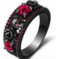 thumbnail image 2 of Retro Vintage Stainlless Steel Black Gold Plated Gothic Skull Hallloween Biker Ring, 2 of 2