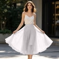 thumbnail image 5 of Pleated Mesh Skirt for Women Flowy Tulle Maxi Skirt Casual Elegant Long Skirt Flowy Party Bottoms, 5 of 8